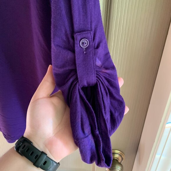 Purple Comfy Soft V-Neck Blouse – Large – Work to Weekend - Picture 4 of 8